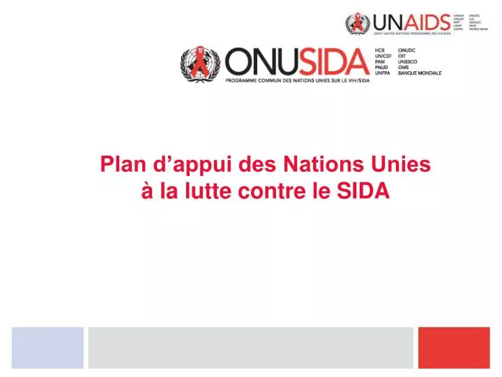 plan d appui des nations unies la lutte contre le sida