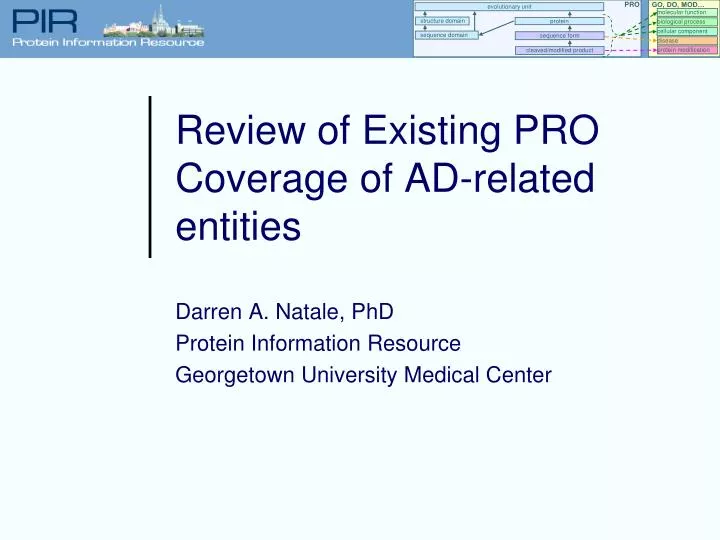 review of existing pro coverage of ad related entities