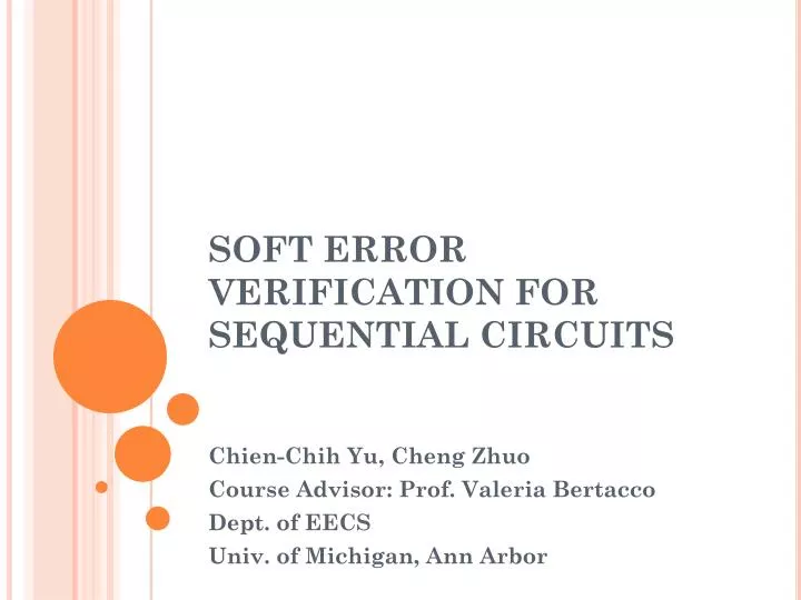 soft error verification for sequential circuits