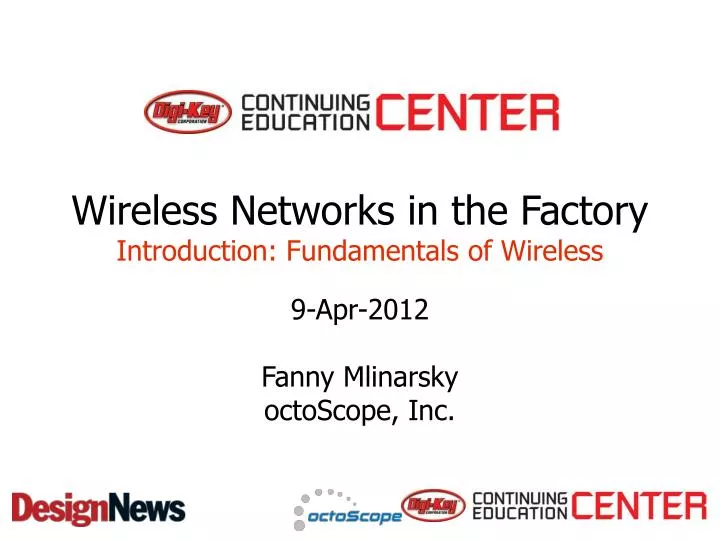 wireless networks in the factory introduction fundamentals of wireless