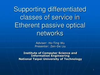 Supporting differentiated classes of service in Etherent passive optical networks