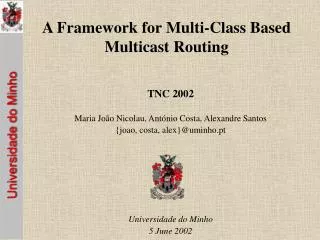 A Framework for Multi-Class Based Multicast Routing