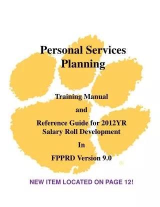 Personal Services Planning