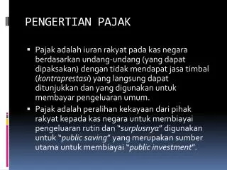 pengertian pajak