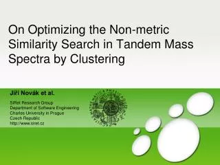 On Optimizing the Non-metric Similarity Search in Tandem Mass Spectra by Clustering