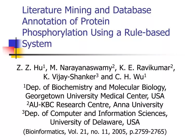 literature mining and database annotation of protein phosphorylation using a rule based system