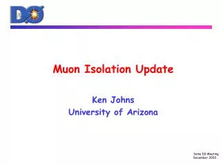 Muon Isolation Update