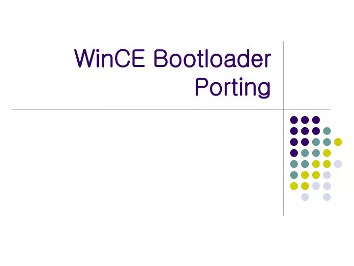 wince bootloader porting