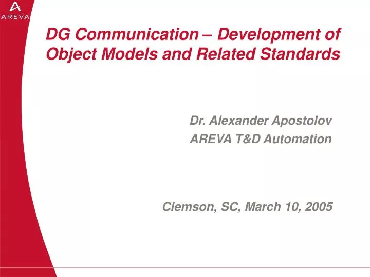 dg communication development of object models and related standards