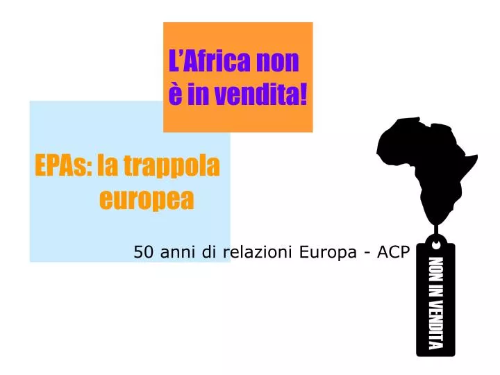 l africa non in vendita