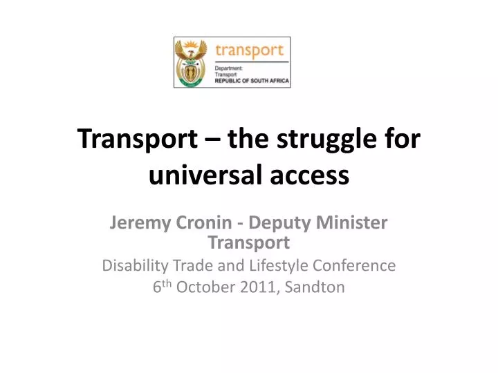 transport the struggle for universal access