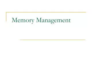memory management