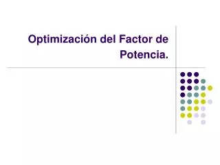 optimizaci n del factor de potencia