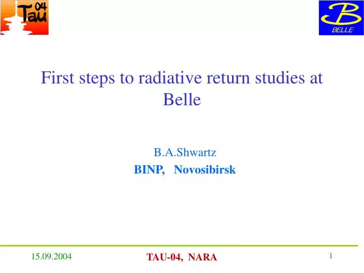 first steps to radiative return studies at belle