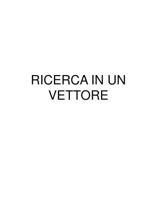 ricerca in un vettore