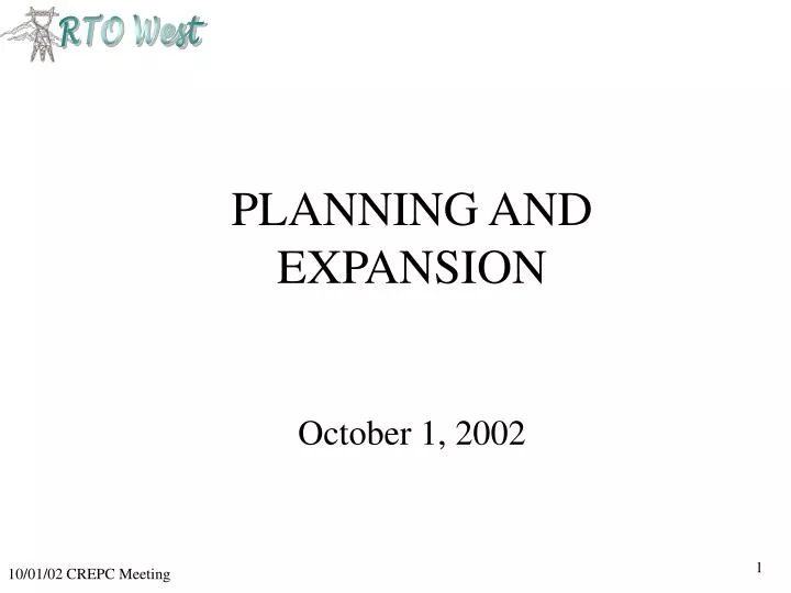 planning and expansion october 1 2002