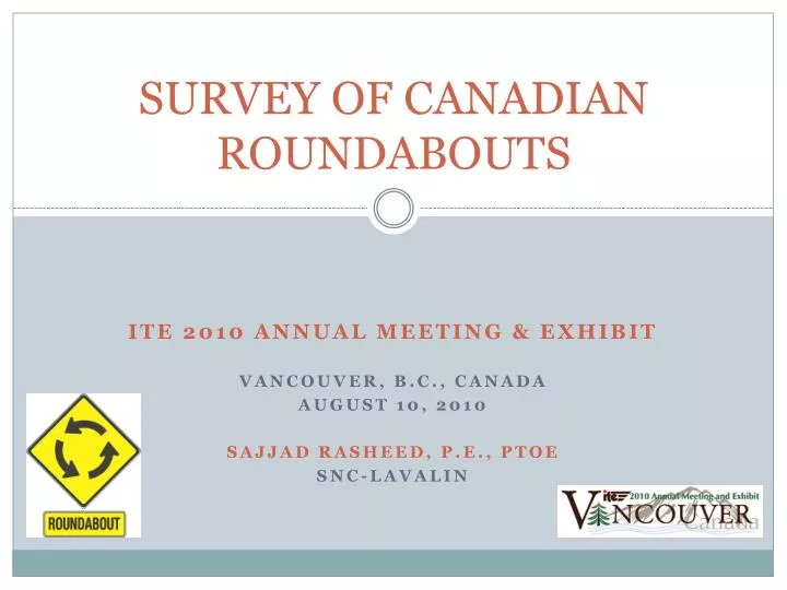 survey of canadian roundabouts