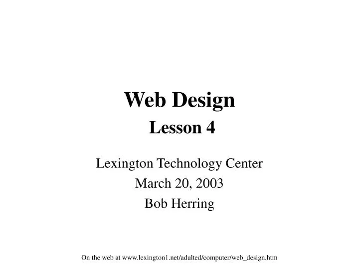 web design lesson 4