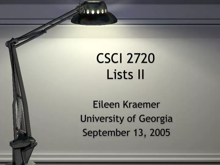 csci 2720 lists ii