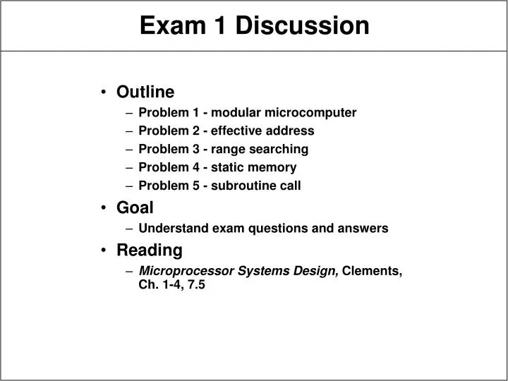 exam 1 discussion