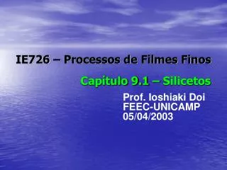 ie726 processos de filmes finos