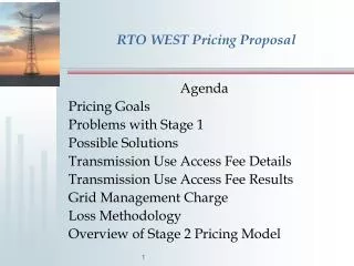 RTO WEST Pricing Proposal