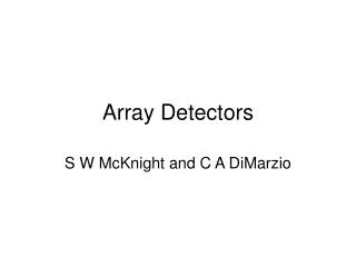 Array Detectors