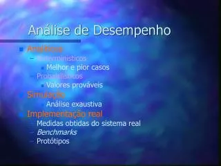an lise de desempenho