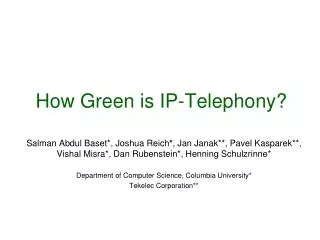 How Green is IP-Telephony?