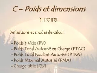 c poids et dimensions