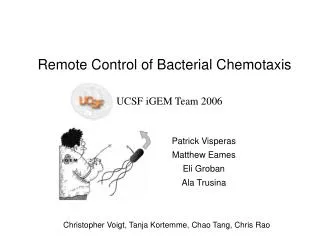 Remote Control of Bacterial Chemotaxis