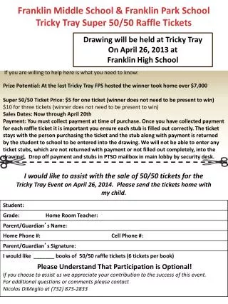 Franklin Middle School &amp; Franklin Park School Tricky Tray Super 50/50 Raffle Tickets