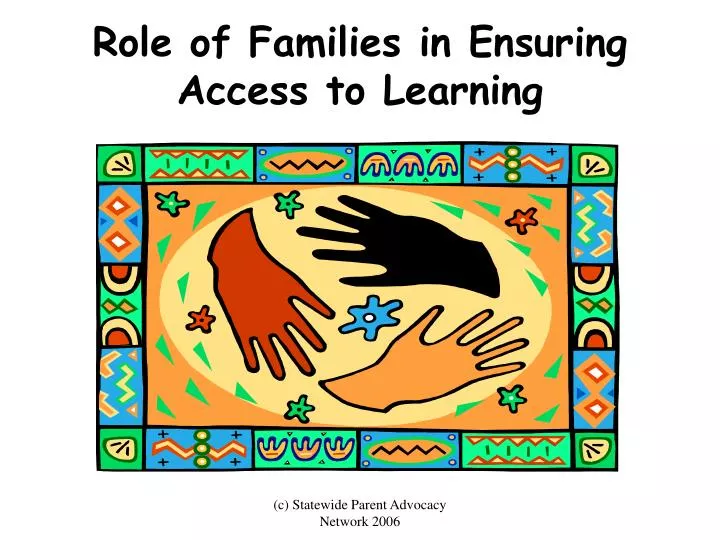 role of families in ensuring access to learning