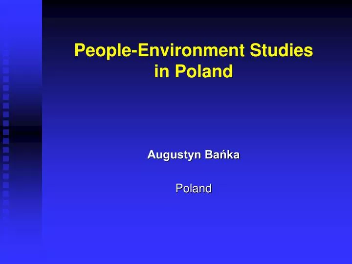 people environment studies in poland