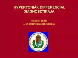 hypertoni k differenci l diagnosztik ja