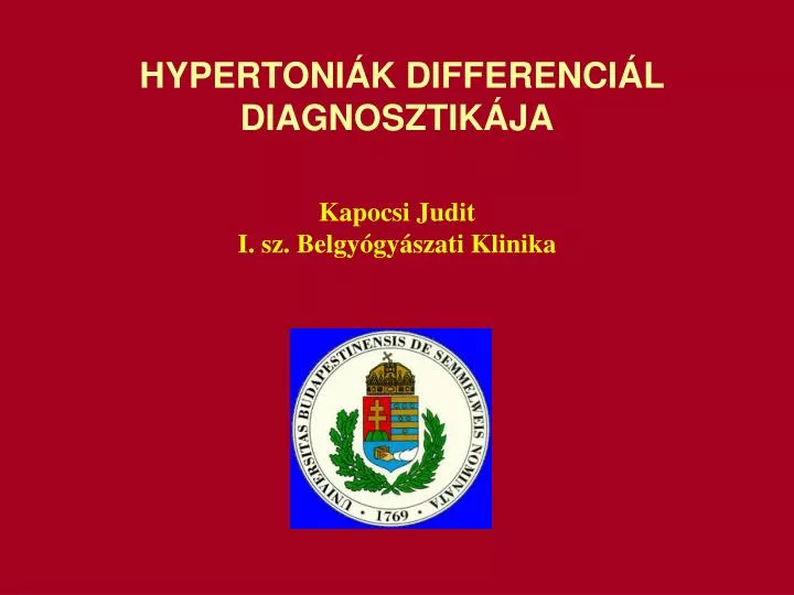 hypertoni k differenci l diagnosztik ja