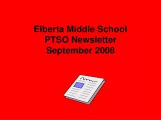 Elberta Middle School PTSO Newsletter September 2008