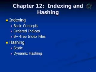 Chapter 12: Indexing and Hashing