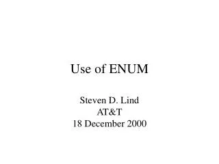 Use of ENUM