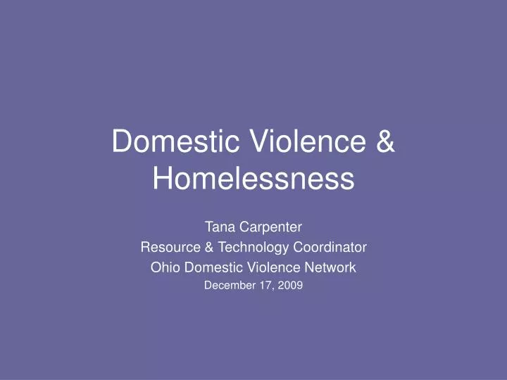 domestic violence homelessness