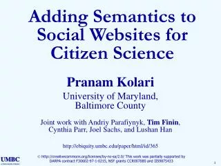 Adding Semantics to Social Websites for Citizen Science