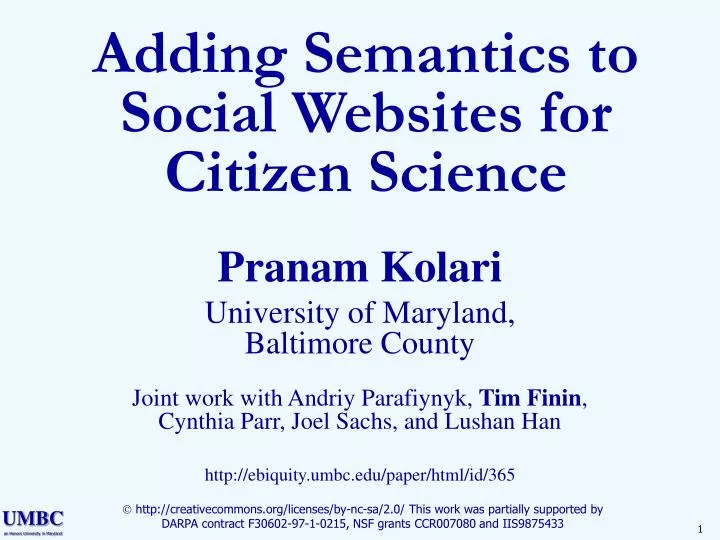 adding semantics to social websites for citizen science