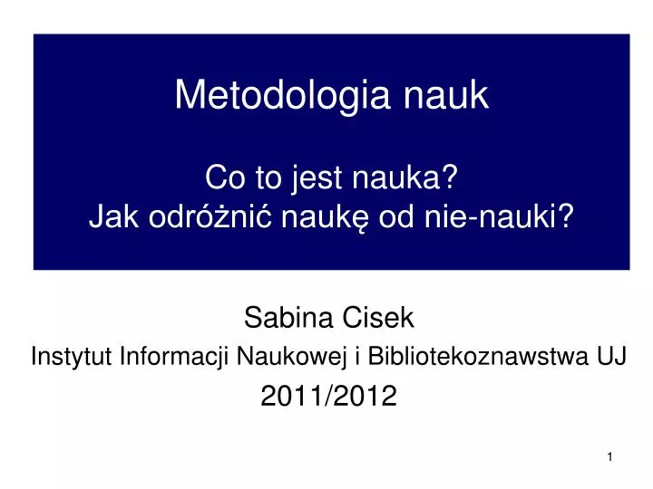 metodologia nauk co to jest nauka jak odr ni nauk od nie nauki