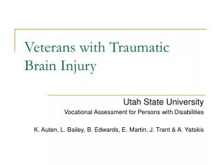 veterans with traumatic brain injury