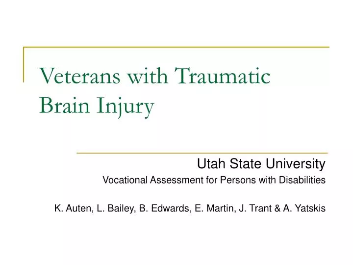 veterans with traumatic brain injury