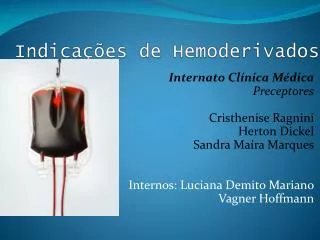 indica es de hemoderivados