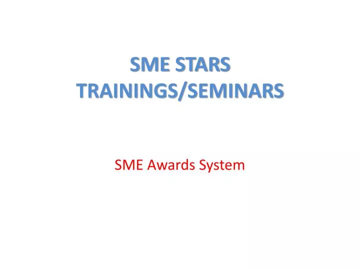sme stars trainings seminars