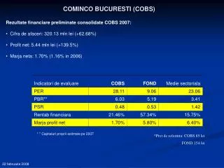 cominco bucuresti cobs