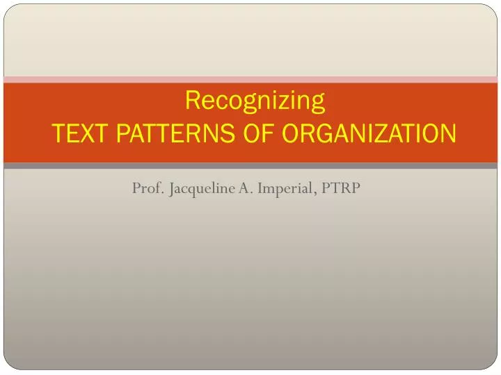 recognizing text patterns of organization
