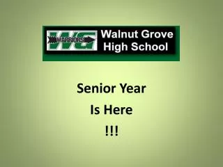 Senior Year Is Here !!!